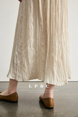 Lazy Pleated Long Skirt