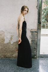 Cross-Waist Draped Dress