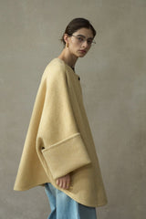 Rabbit-Ear Collar Bat-Sleeve Coat