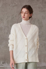 Loose V-Neck Knitted Cardigan Jacket