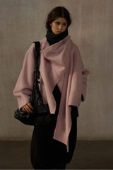 Asymmetric Scarf Collar Reversible Jacket