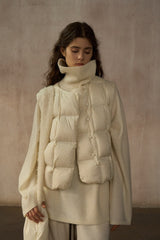 Quilted V-Neck Short Down Vest