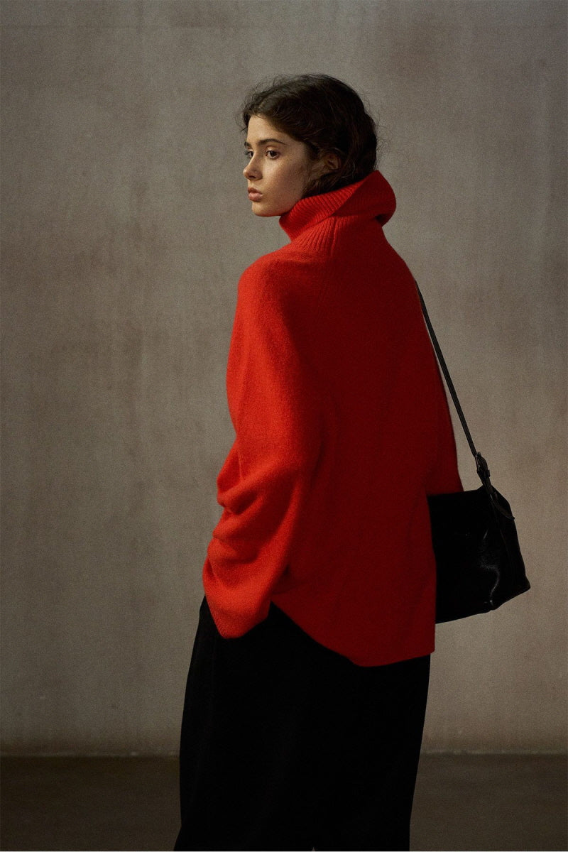 Soft Waxy Warm Turtleneck Pullover Sweater