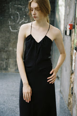 Cross-Waist Draped Dress