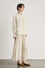 Lazy Pleated Long Skirt