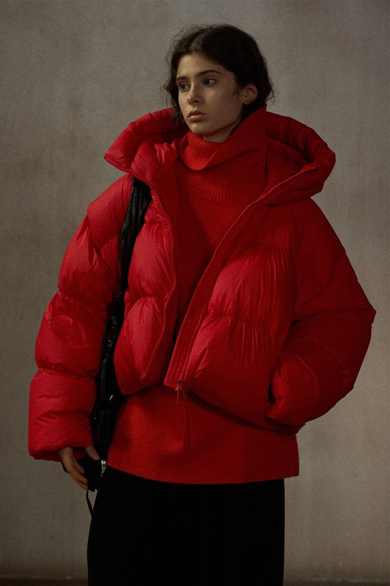 Hooded Cropped Puffer Jacket