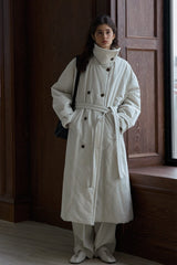 Double-Breasted Padded Long Coat