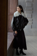 Detachable Fur Collar Bomber Jacket