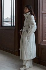 Double-Breasted Padded Long Coat