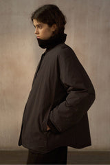 Reversible Two-Tone Round-Neck Loose Jacket