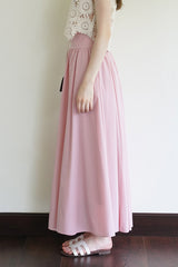 Retro High-Waist Long Skirt