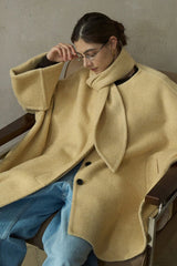 Rabbit-Ear Collar Bat-Sleeve Coat