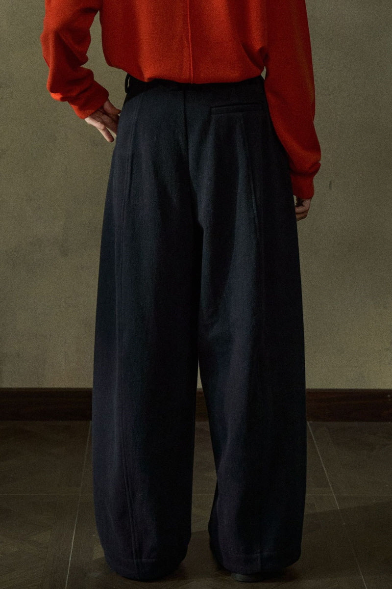 Arc-Pleated Slacks