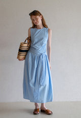 Strappy Bow A-Line Midi Dress