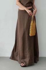 Retro High-Waist Draped Skirt