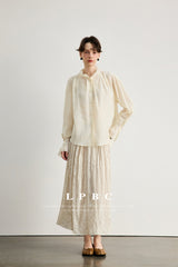 Lazy Pleated Long Skirt