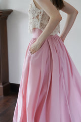 Retro High-Waist Long Skirt