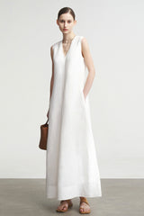 V-Neck Sleeveless Maxi Dress