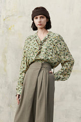 Relaxed Vintage Print Casual Shirt