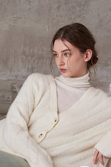Loose V-Neck Knitted Cardigan Jacket