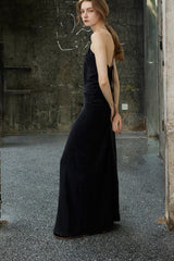 Cross-Waist Draped Dress