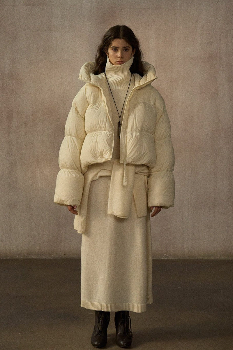 Hooded Cropped Puffer Jacket