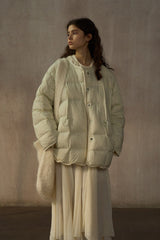 Reversible Two-Tone Round-Neck Loose Jacket