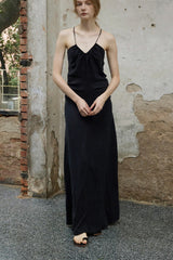 Cross-Waist Draped Dress