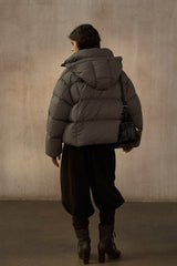 Cocoon Hooded Short Down Jacket