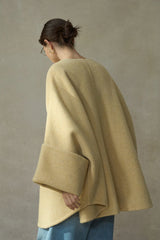 Rabbit-Ear Collar Bat-Sleeve Coat