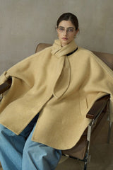 Rabbit-Ear Collar Bat-Sleeve Coat
