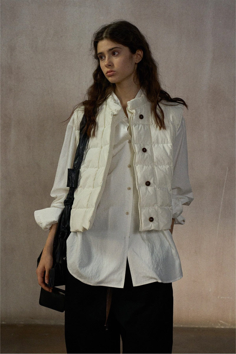Quilted Boxy Down Vest