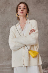 Loose V-Neck Knitted Cardigan Jacket