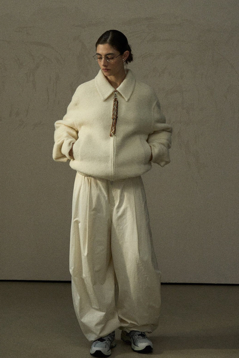 Loose Lapel Tweed Jacket