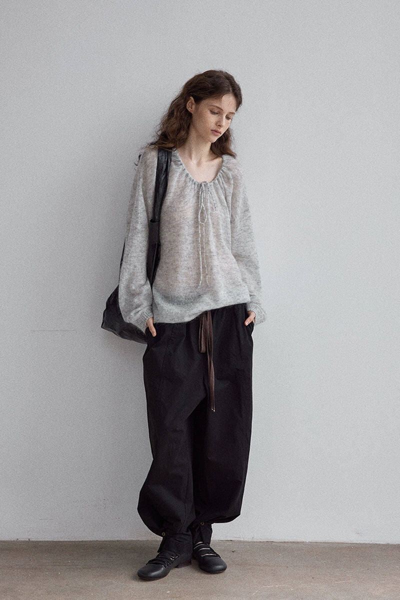 Drawstring Low-Waist Paratrooper Pants