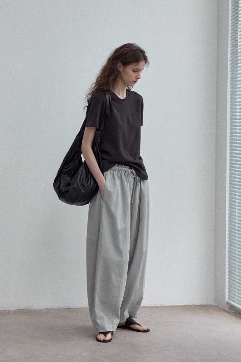 Twill Lace Casual Loose Floor-Length Pants