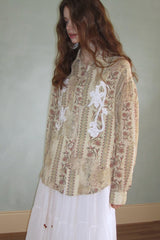 Vintage Embroidered Lace Shirt