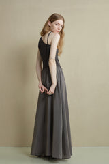 Irregular Panel Pleated Sleeveless Dress