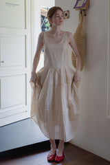 Lace Cut-Out U-Neck Loose A-Line Dress