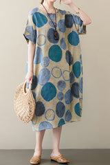 Polka Loose Linen Dress