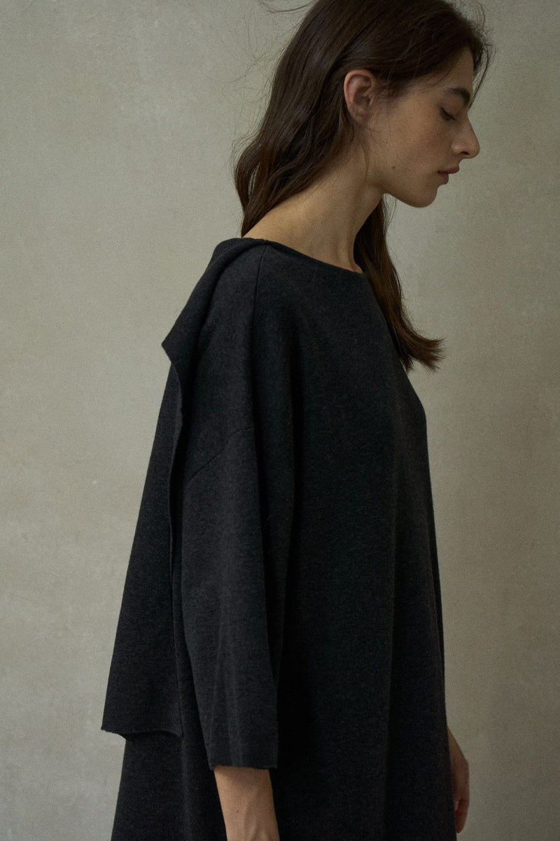 Streamer Mid-Sleeve Knit Dress