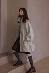 Double-Layer Cocoon Trench Coat