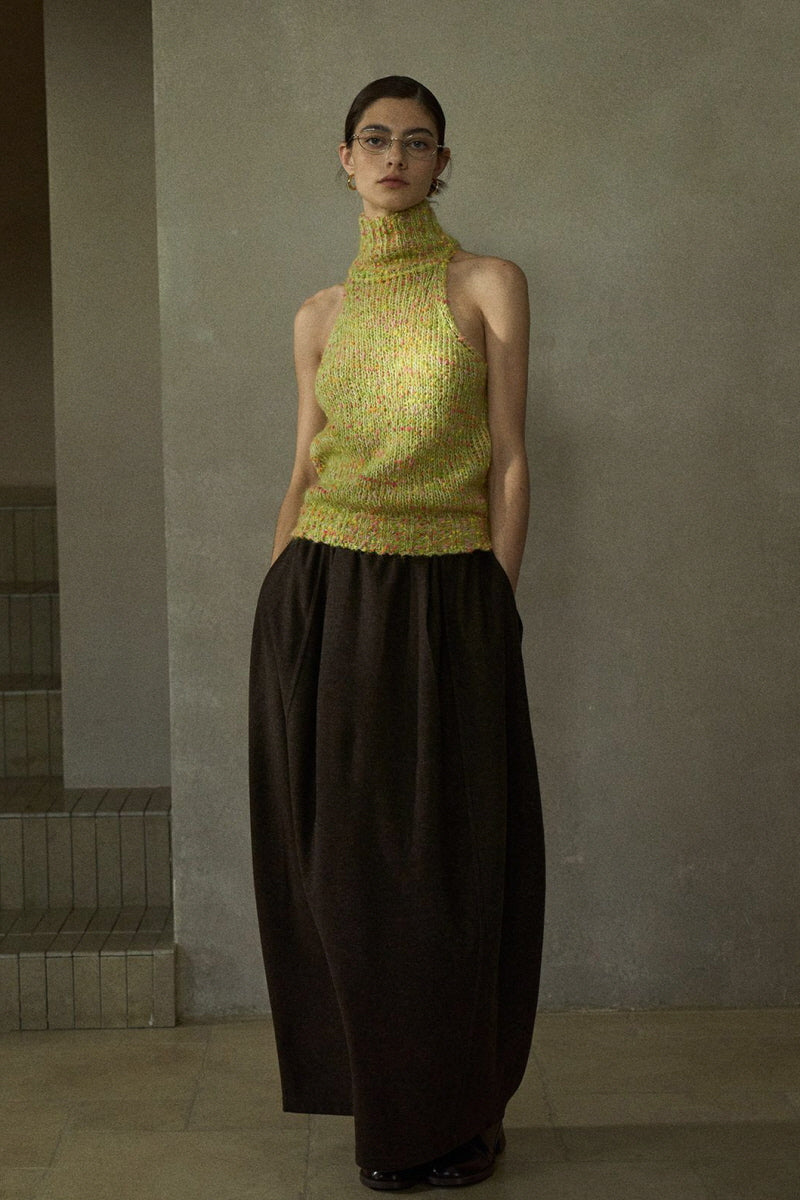 Spotted Turtleneck Knit Vest