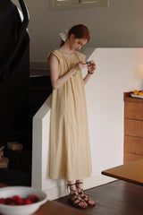 Small Fly Sleeve Lace-Up Loose Dress