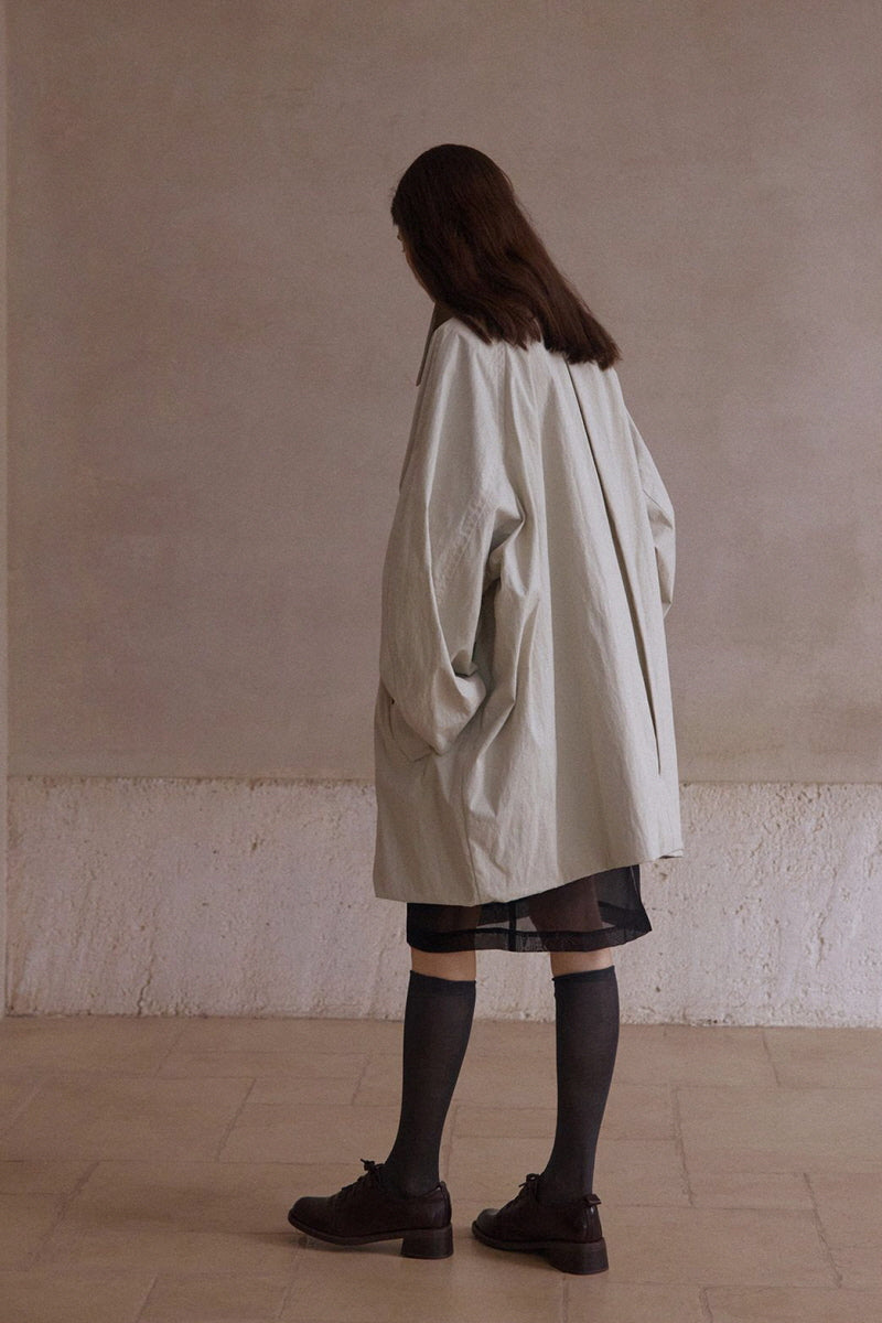 Double-Layer Cocoon Trench Coat