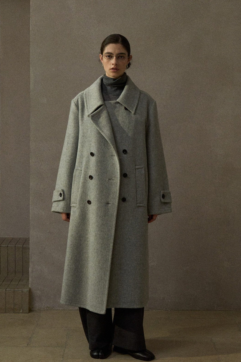 Classic Long Lapel Double-Breasted Coat