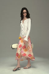 Bias-Cut Bohemian Pattern Slip Dress
