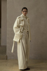 Stand Collar Multi-Pocket Plush Jacket