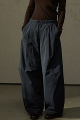 Oversized Pleated Wide-Leg Slacks