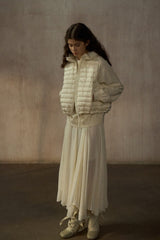 Bud-Shaped Stand-Collar Short Quilted Vest